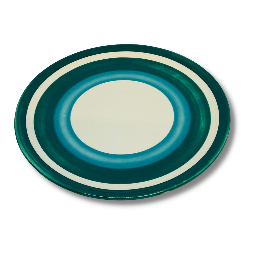 Hand Painted Medium TEAL BLUE Coupe Plate GFT