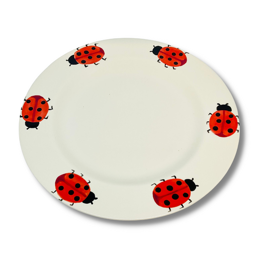 Hand Painted Medium Ladybug Rim Plates