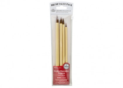 Bamboo Short Brown Brushes Set of 4 ONLINE EXCLUSIVE